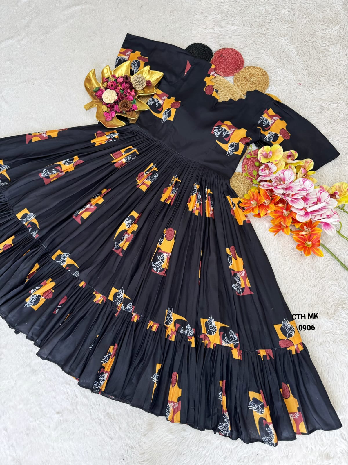 Summer Bloom Soft Cotton Midi Gown